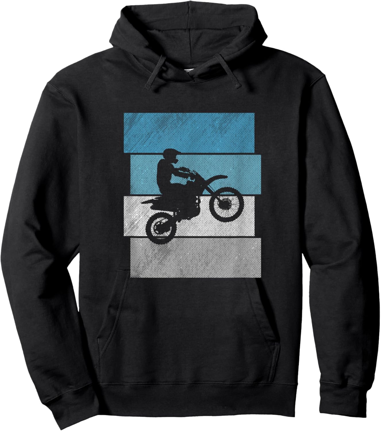 Vintage Motocross Design Retro Sunset MX Supercross Hoodie - Hoodie | Black