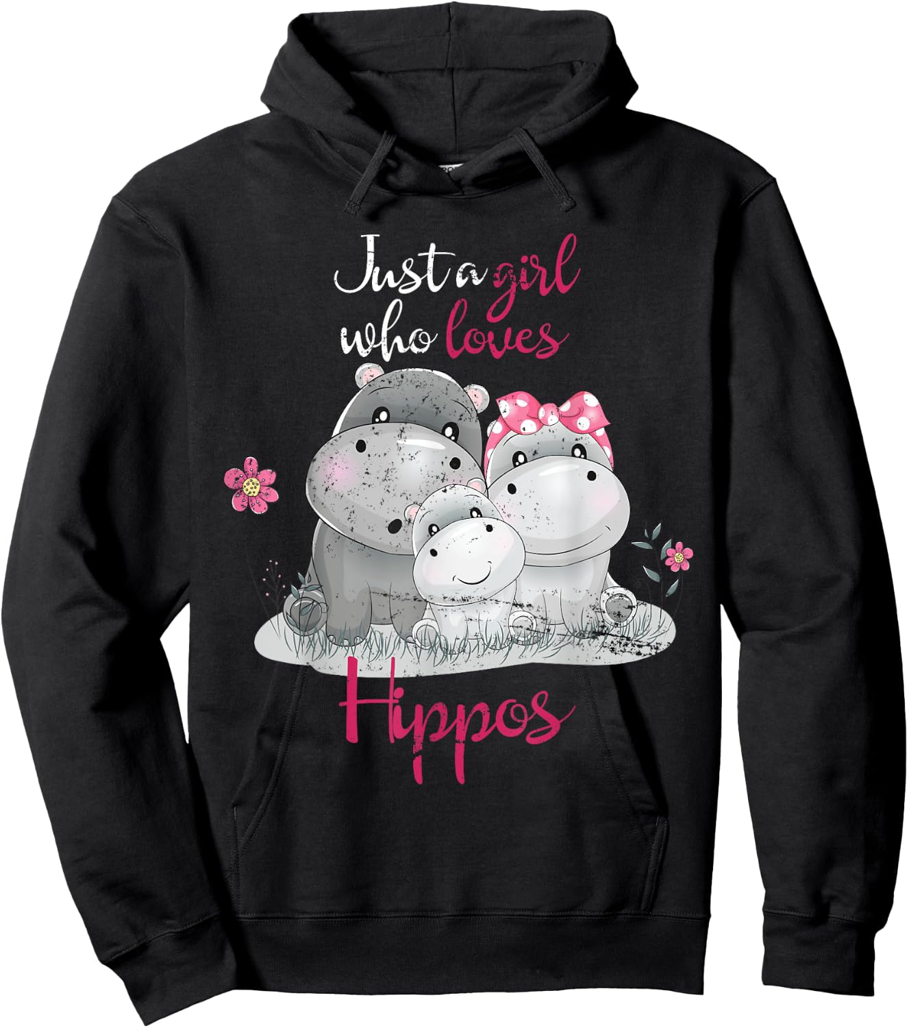 Just A Girl Who Loves Hippo Hoodie - Hoodie | Black