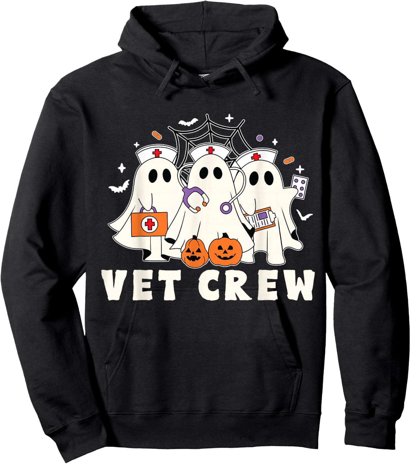 Vet boo crew Veterinarian veterinary technician Halloween Hoodie - Hoodie | Black