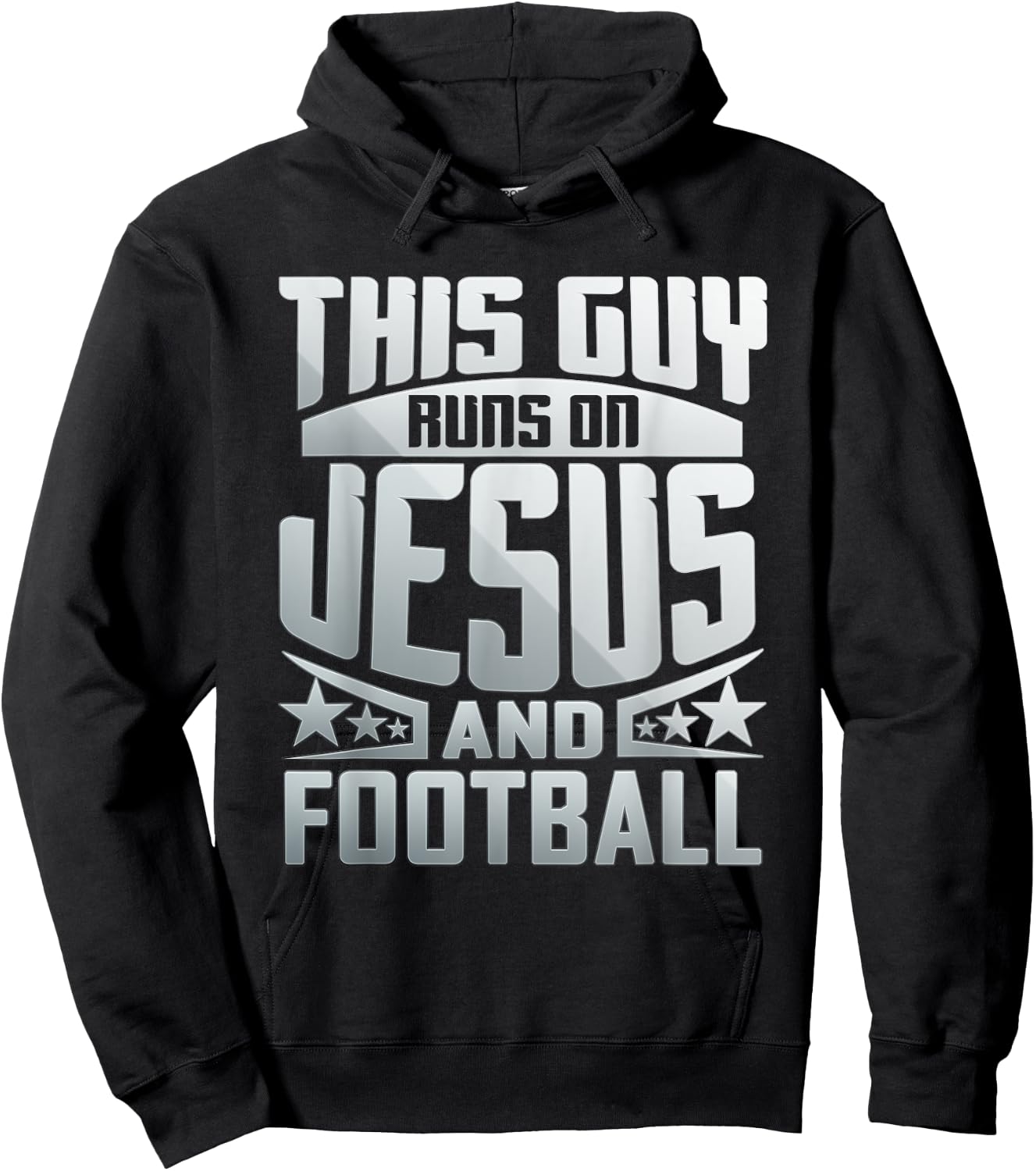 This Guy Runs On Jesus And Football Hoodie - Hoodie | Black