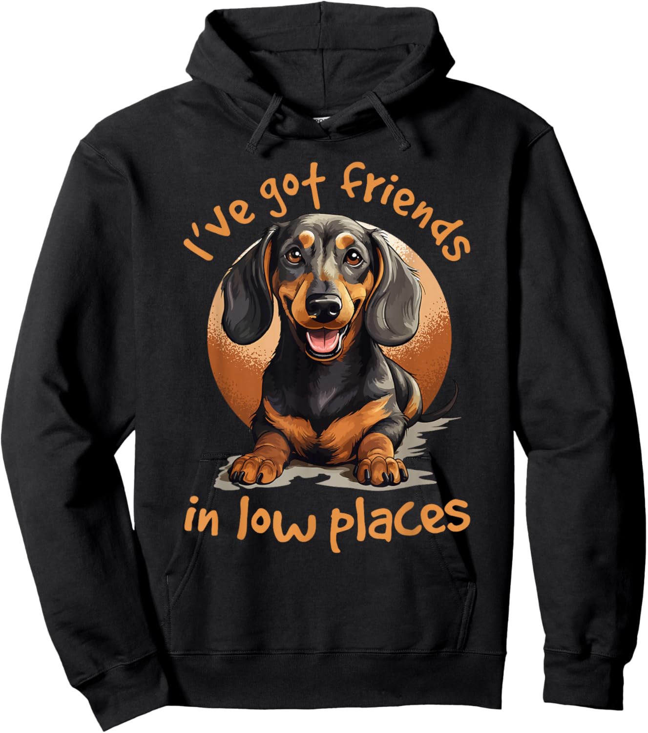 Dachshund wiener sausage dog I've Got Friends In Low Places Hoodie - Hoodie | Black