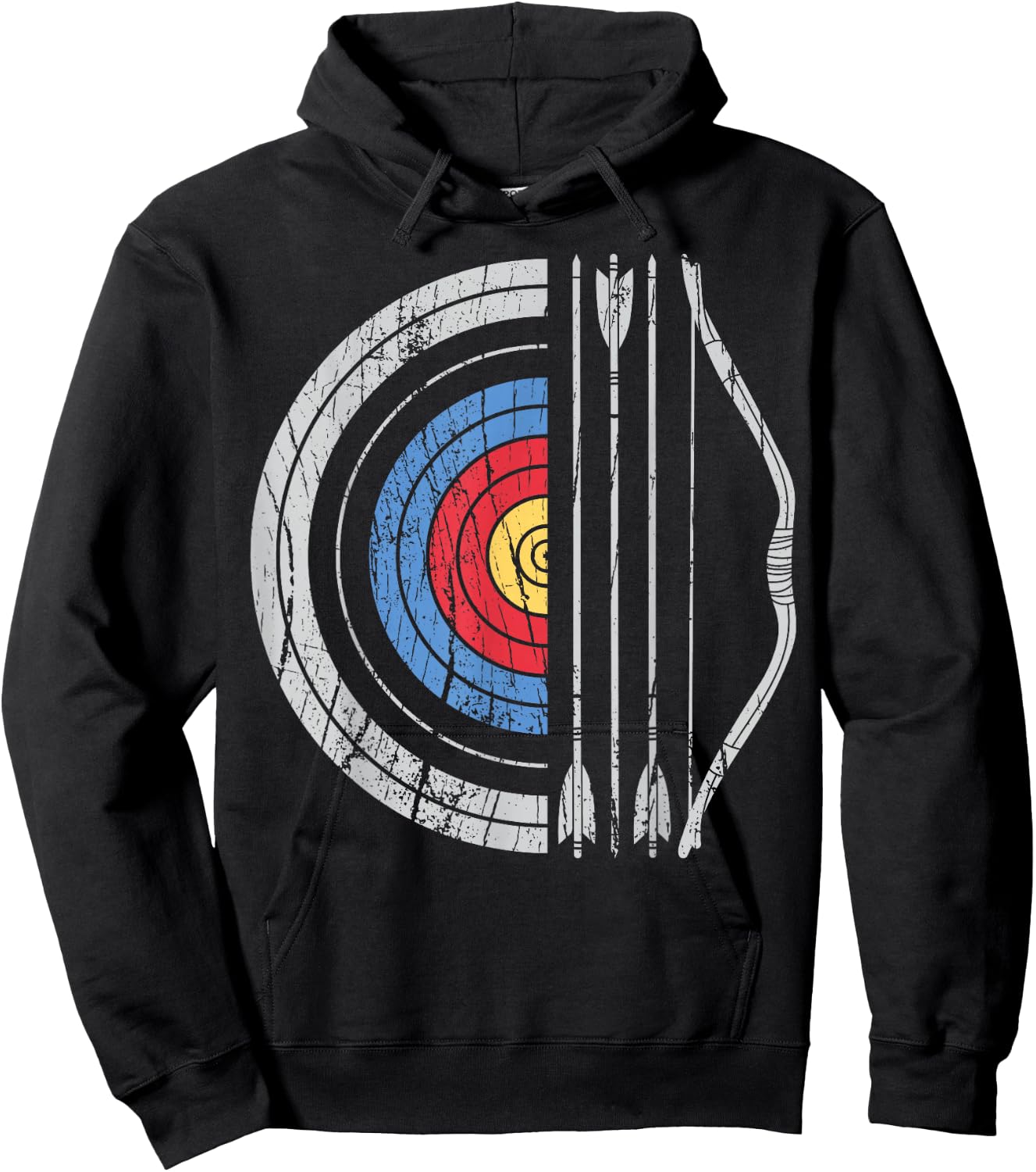 Archery Target Bow and Arrow Archer Retro Vintage Men Women Small Hoodie - Hoodie | Black