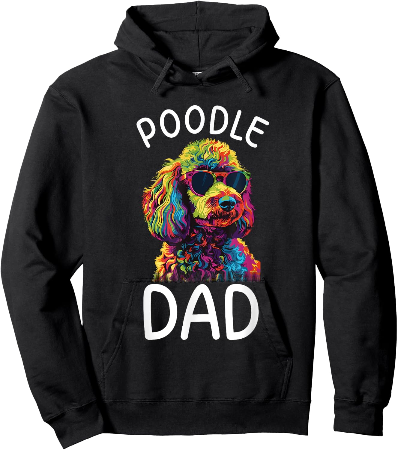 Poodle Dad Pop Art Design Poodle Lovers Hoodie - Hoodie | Black