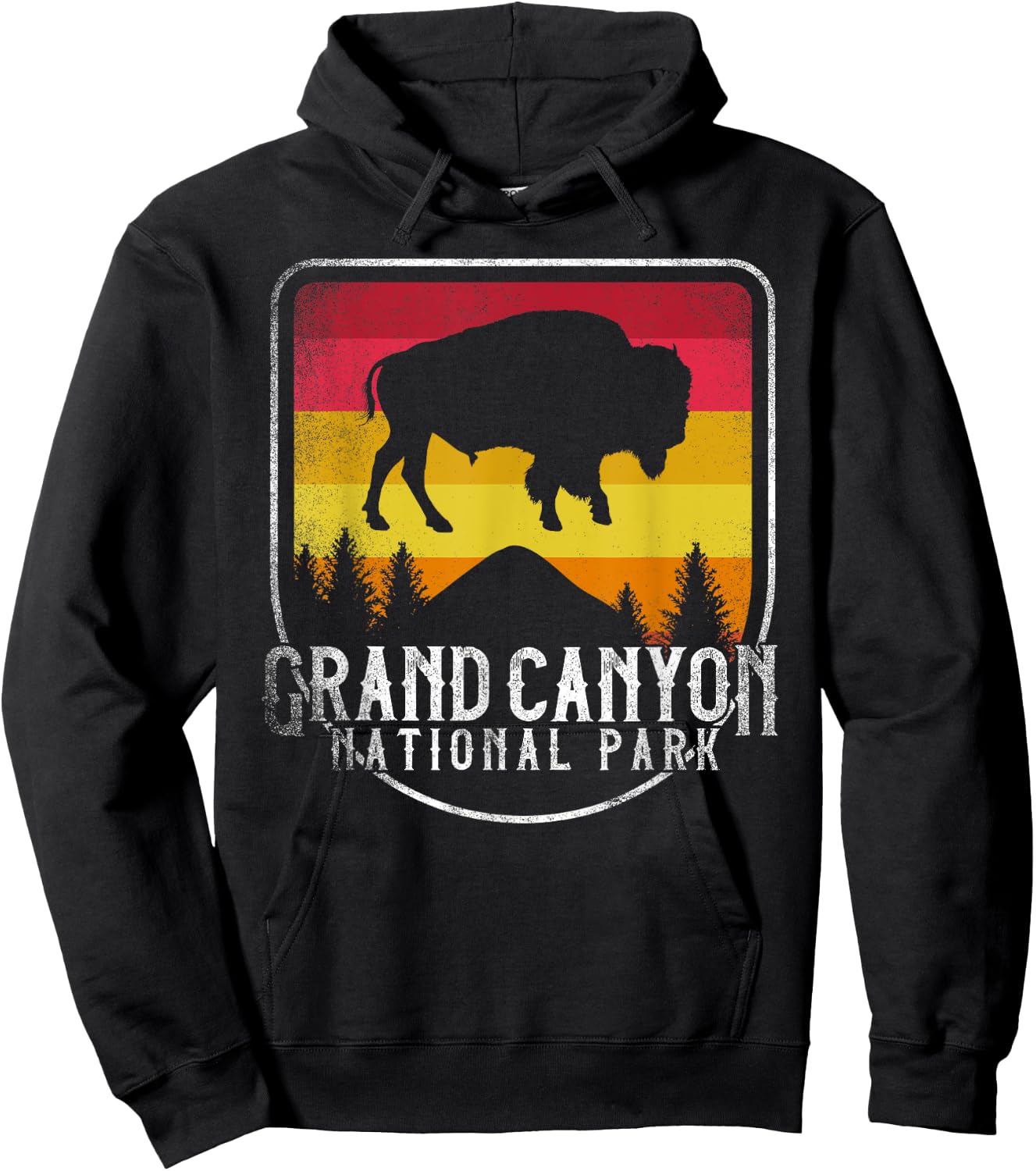 Grand Canyon National Park Retro Vintage Distressed Hoodie - Hoodie | Black