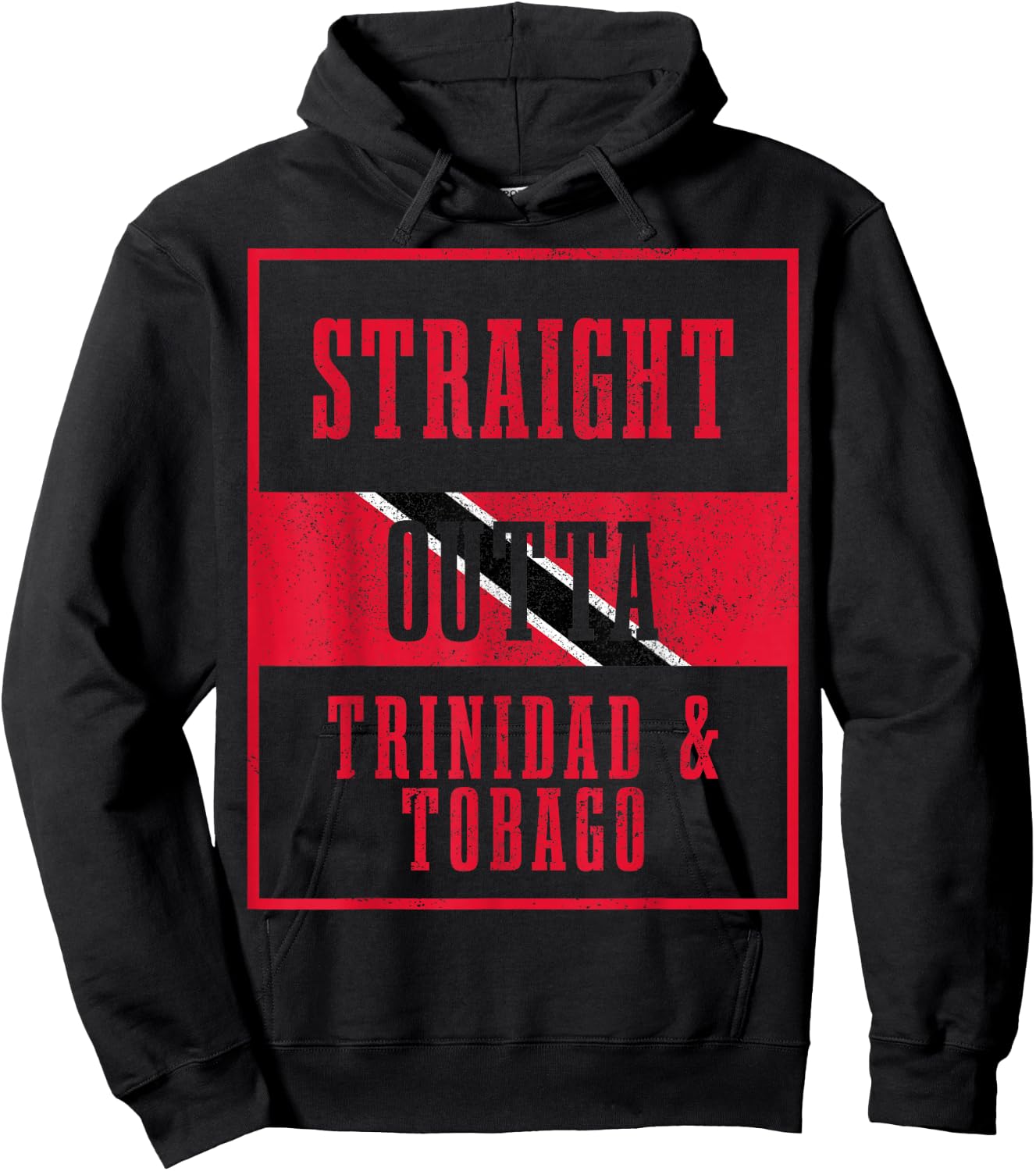 Straight Outta Trinidad & Tobago Caribbean Souvenir Hoodie - Hoodie | Black