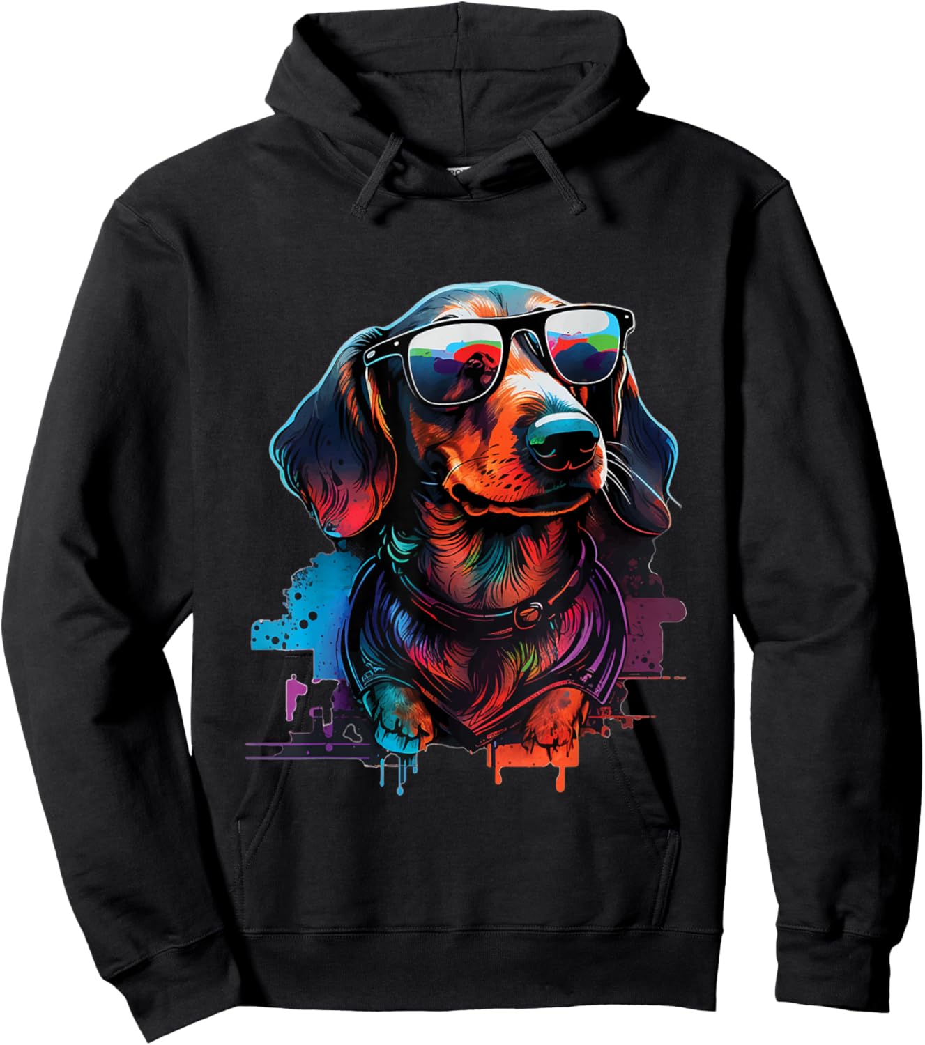 Groovy Dachshund - Wiener Dog Lover Pet Puppy Trainer Women Kids Hoodie - Hoodie | Black