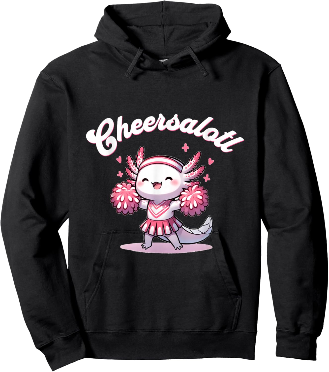 Cute Axolotl Cheerleader Hoodie - Hoodie | Black