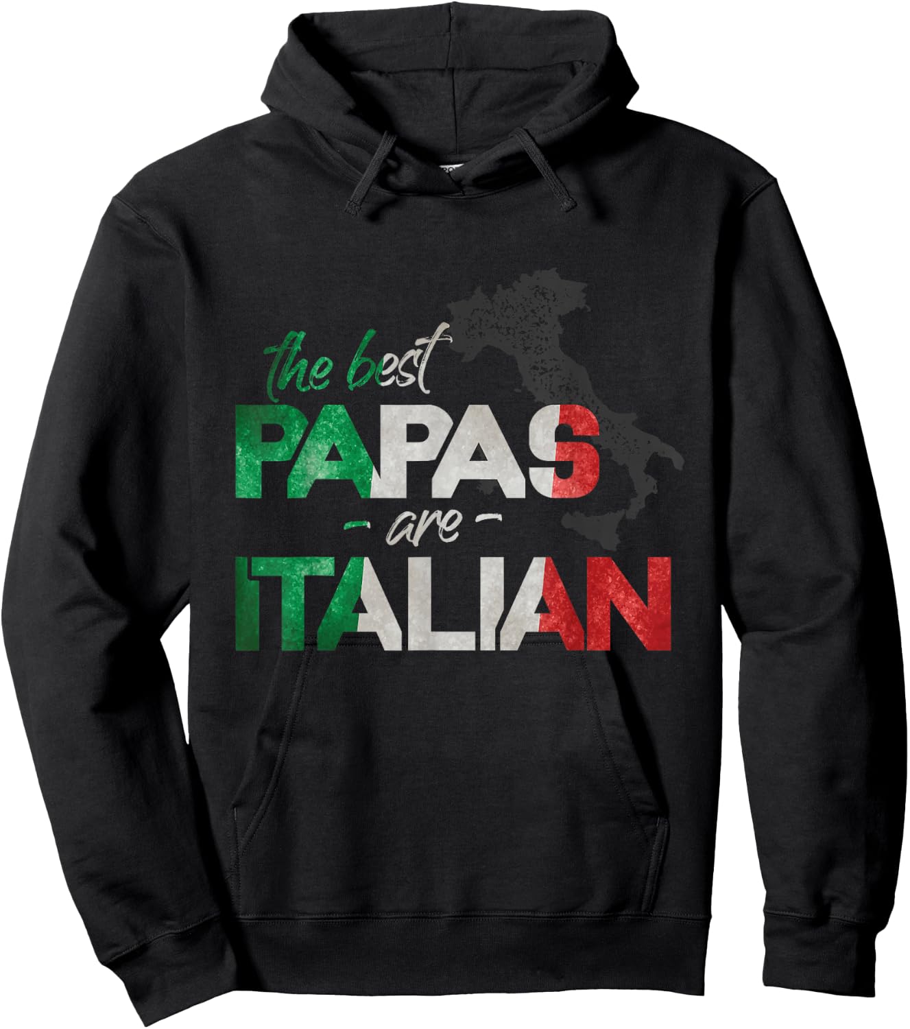 The Best Papas Are Italian Funny Italy Country Flag Hoodie - Hoodie | Black