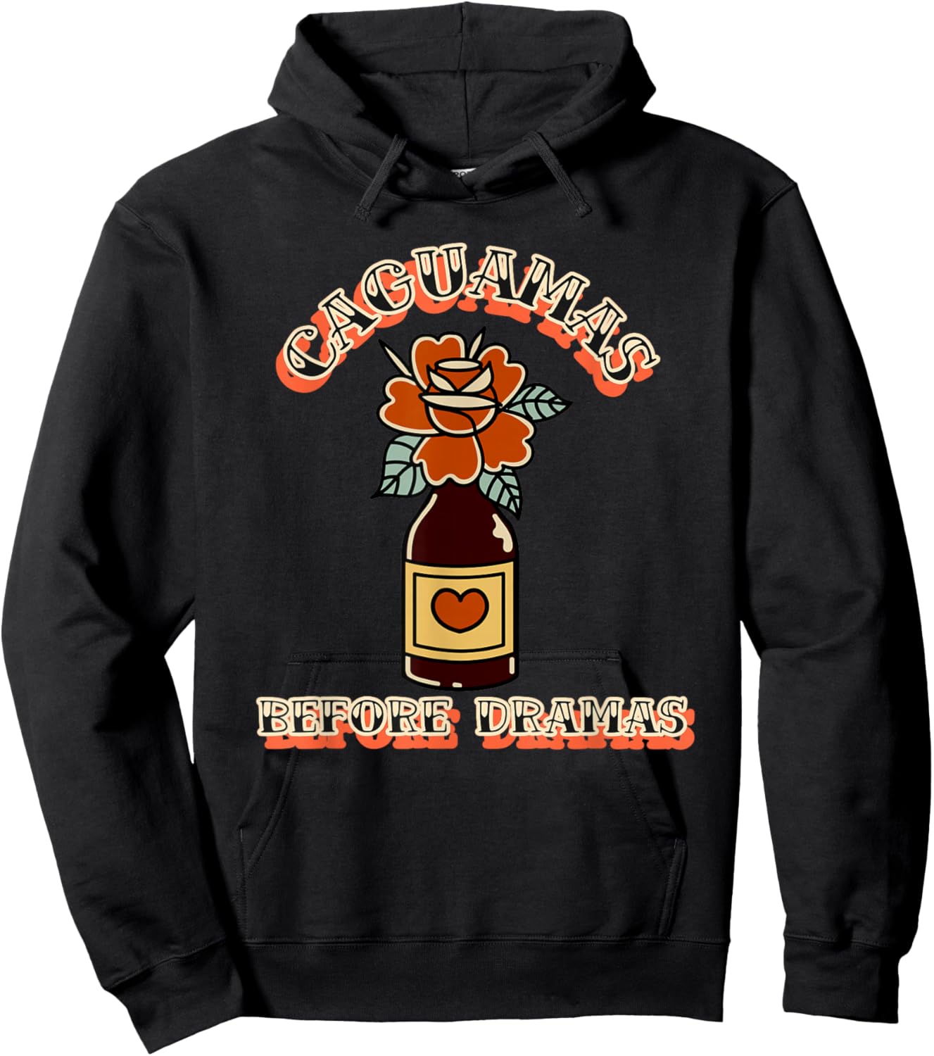 Caguamas Before Dramas Funny Mexican Hoodie - Hoodie | Black