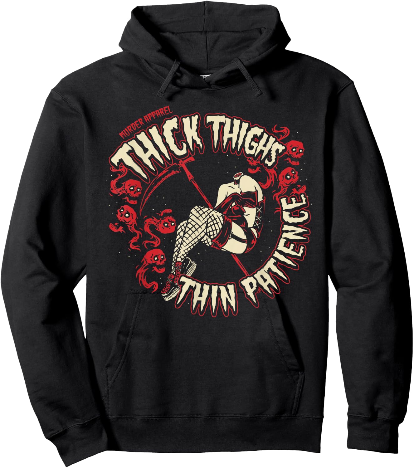 Thick Thighs Thin Patience Feminist Hoodie - Hoodie | Black