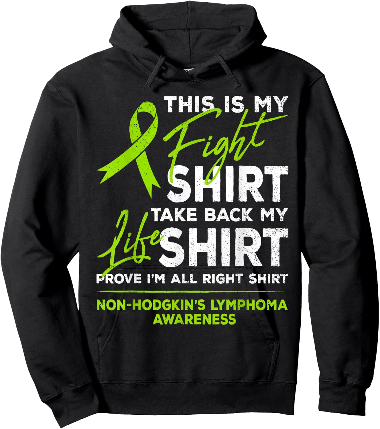 This Is My Fight Shirt Non-Hodgkin Lymphoma Awareness Ribbon Hoodie - Hoodie | Black