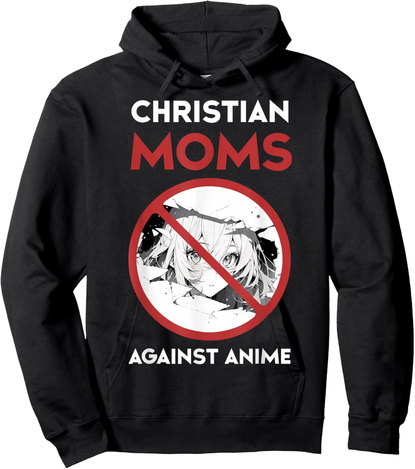 Christian Mom Against Anime Humor Funny Religious Hoodie - Hoodie | Black