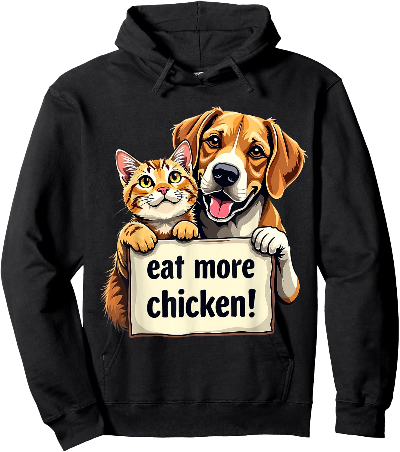 They're Eating the Dogs Cats Eat More Chicken Funny Trump Hoodie - Hoodie | Black