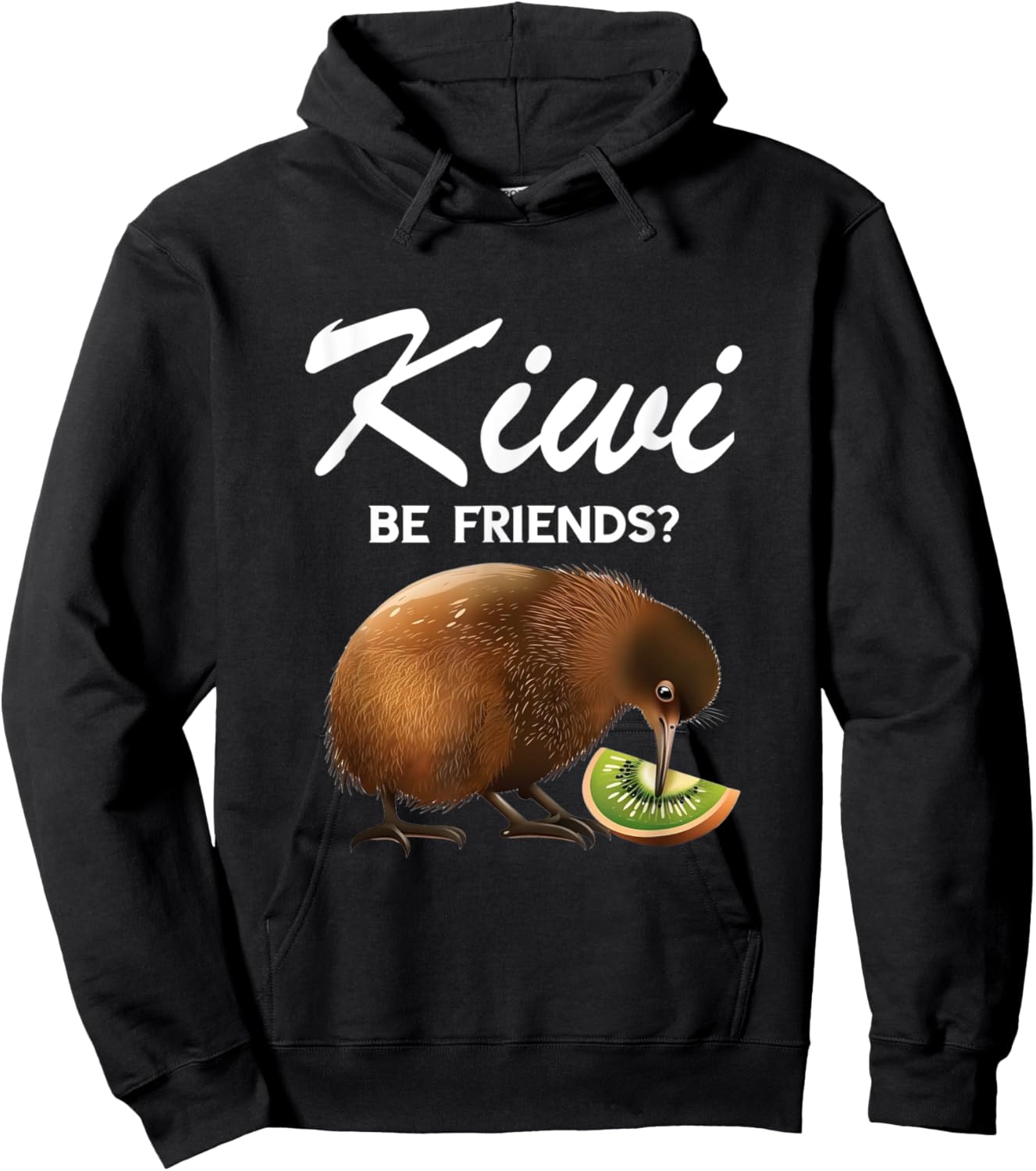 Funny Kiwi Bird Can We Be Friends Flightless New Zealand Hoodie - Hoodie | Black