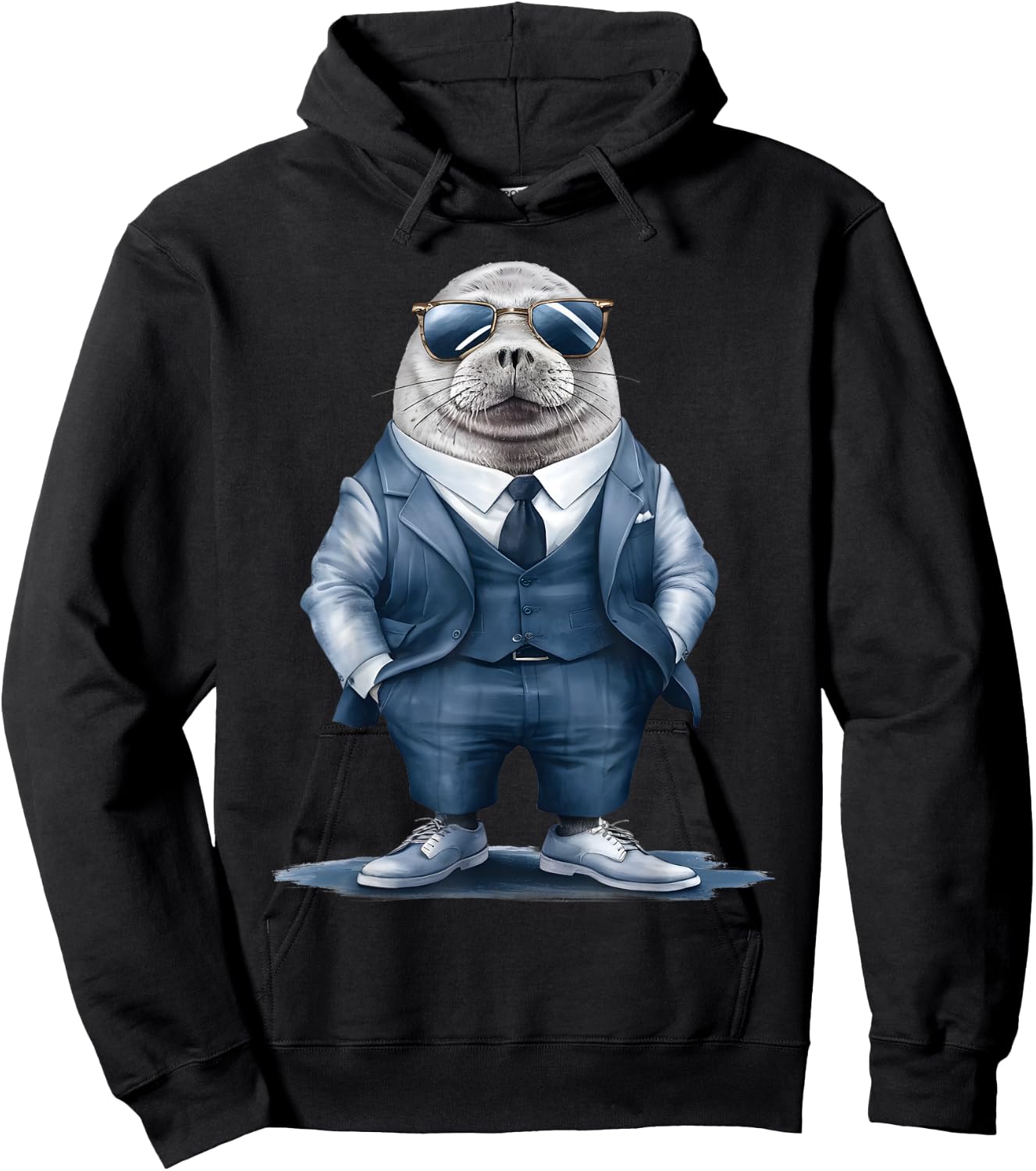 Seal Men Woman Seal In Suit Seal Hoodie - Hoodie | Black