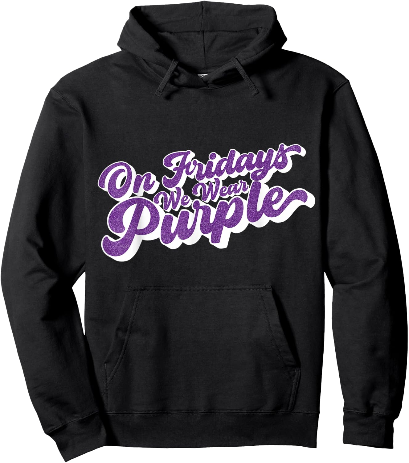 On Fridays We Wear Purple High School Football Team Hoodie - Hoodie | Black