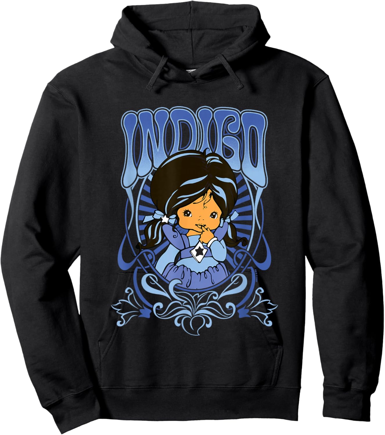 Rainbow Brite Indigo Nouveau Portrait Vintage Hoodie - Hoodie | Black