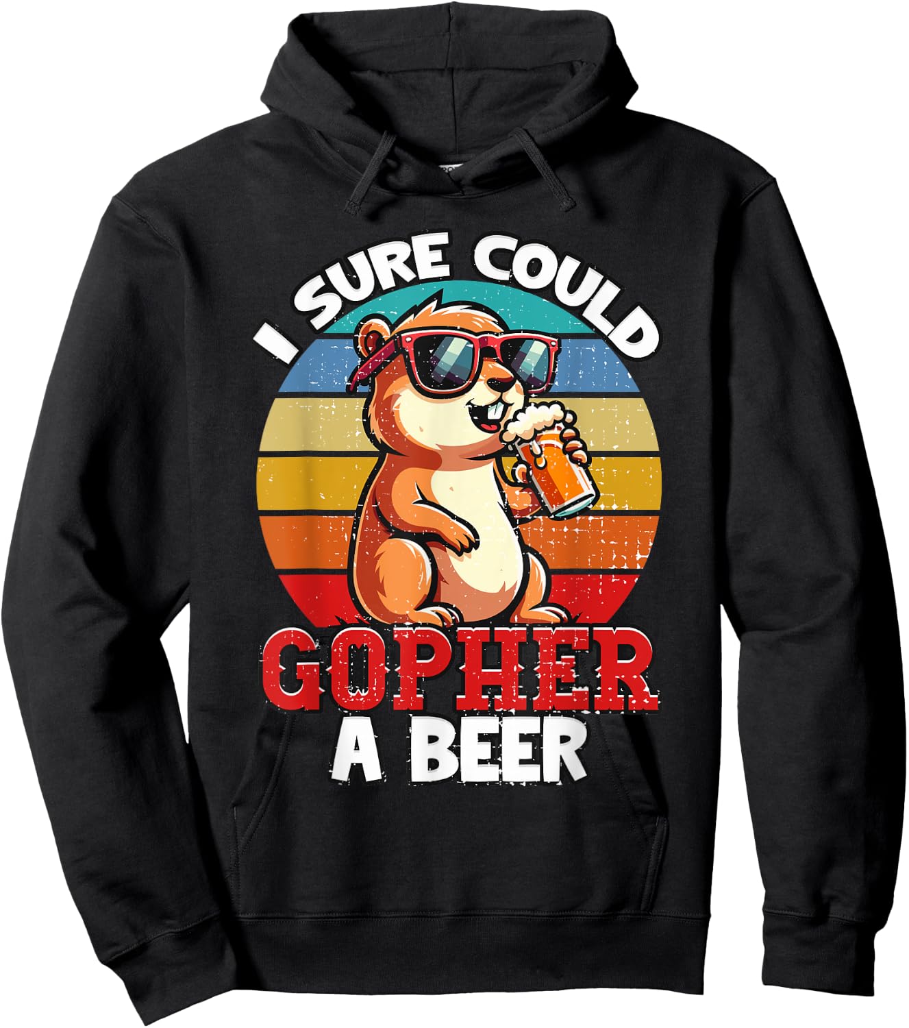 Funny Minnesota Saying I Could Gopher A Beer MN Gopher Gifts Hoodie - Hoodie | Black