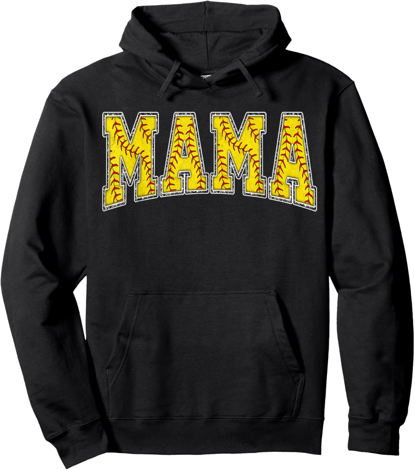 Softball Mama Softball Mom Mothers Day Women Proud Retro Hoodie - Hoodie | Black