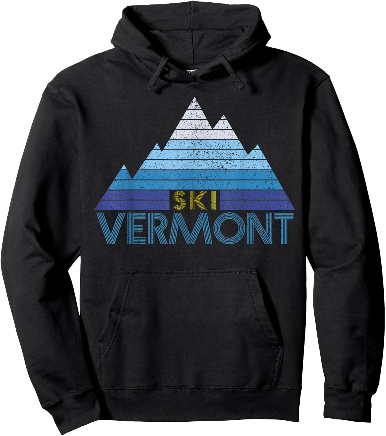Vermont Ski Souvenir Vintage Mountain Sports Winter Sports Hoodie - Hoodie | Black