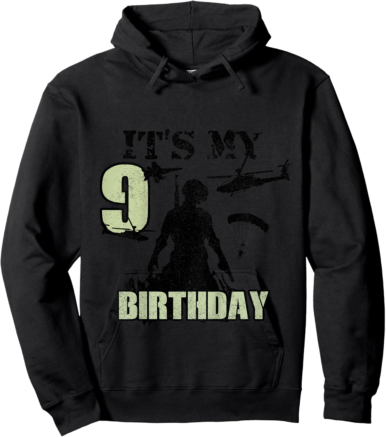 9 Year Old Call Of Theme It's My Birthday Gift Boys Girls Hoodie - Hoodie | Black