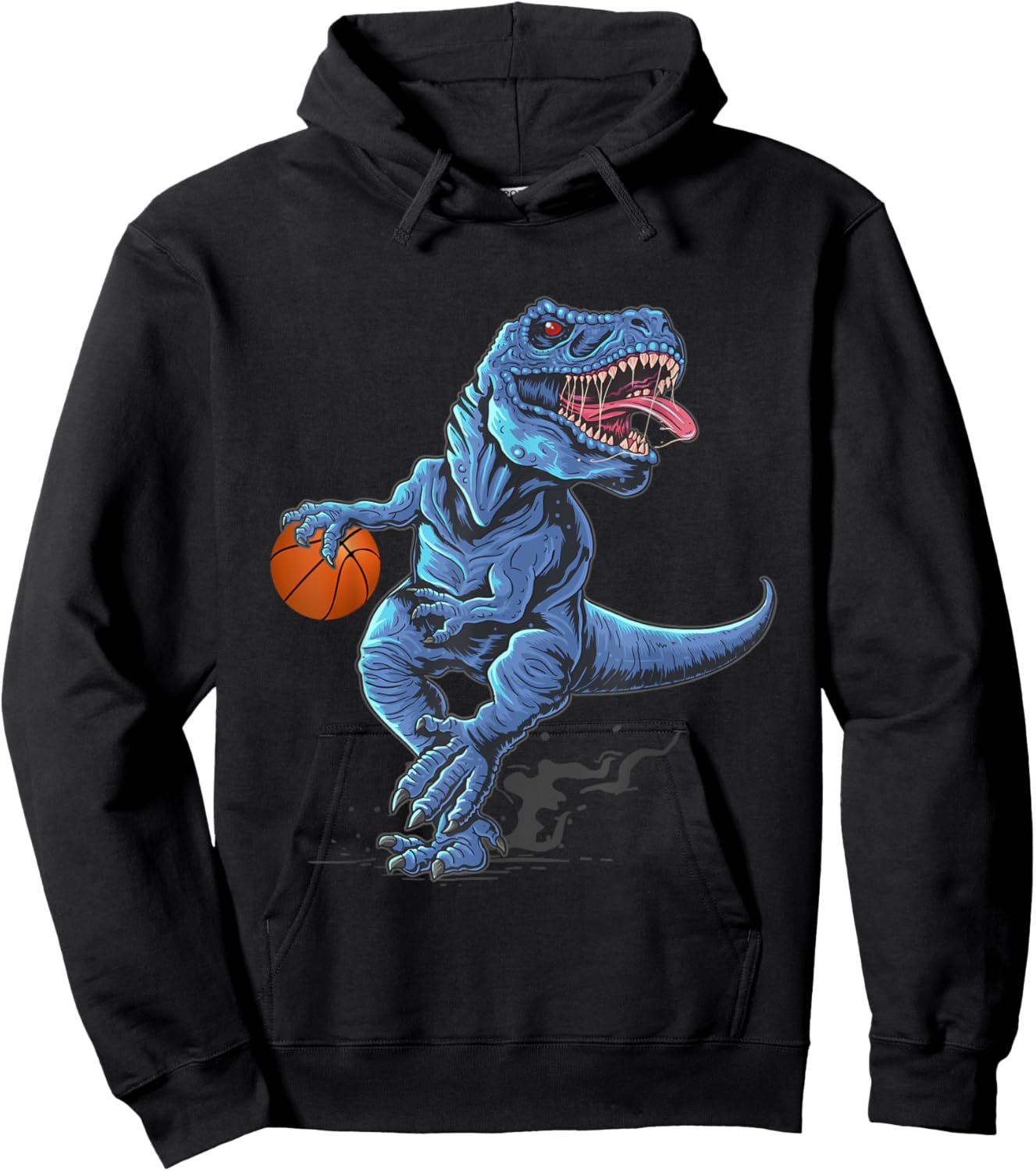 Funny Trex Dinosaur Playing Basketball Player Lover Hoodie - Hoodie | Black