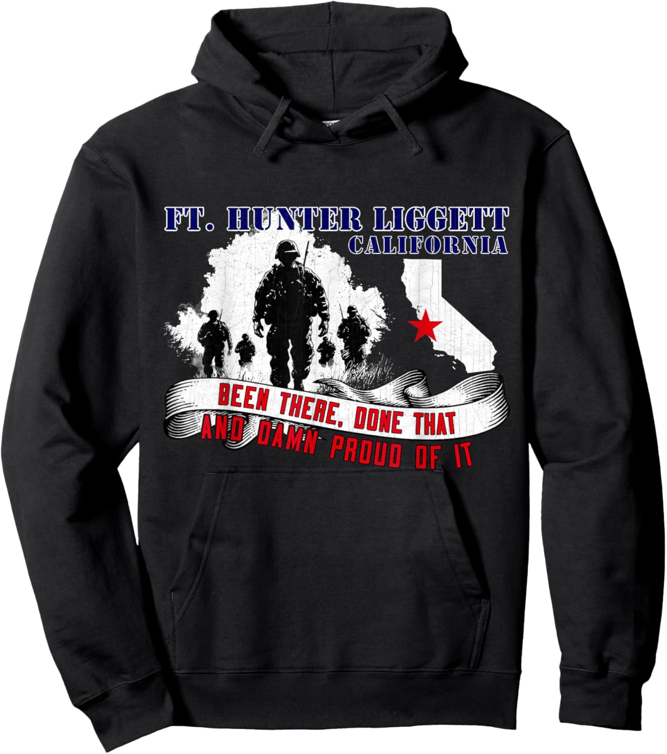 Fort Hunter Liggett California US Military Base Veterans Day Hoodie - Hoodie | Black