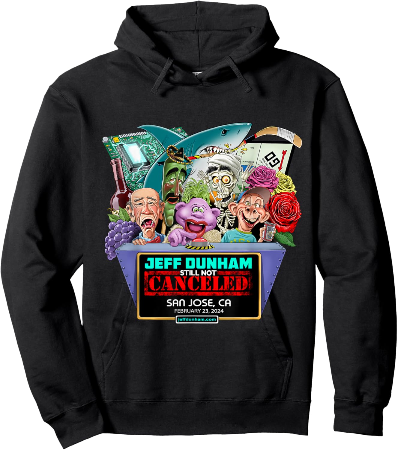 Jeff Dunham San Jose, CA (2024) Hoodie - Hoodie | Black