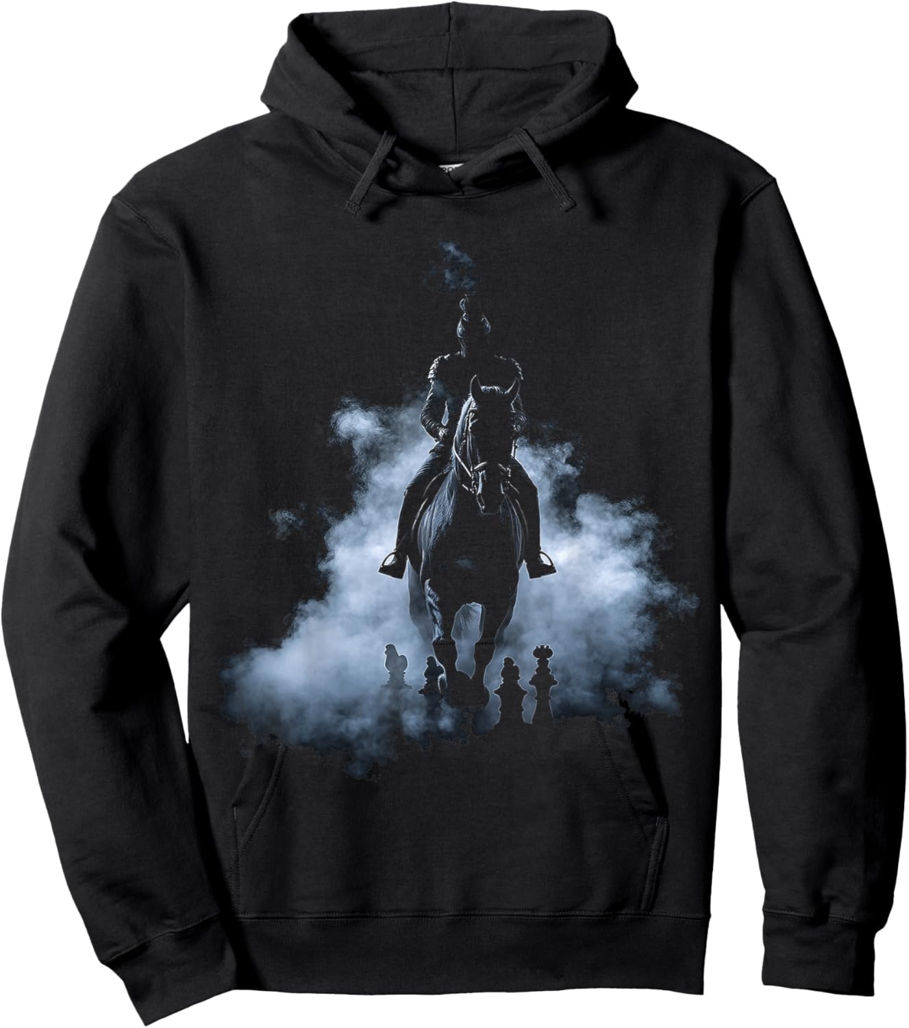 Horse Illustration Men Animal Pattern Lover Portrait Art Horse Hoodie - Hoodie | Black