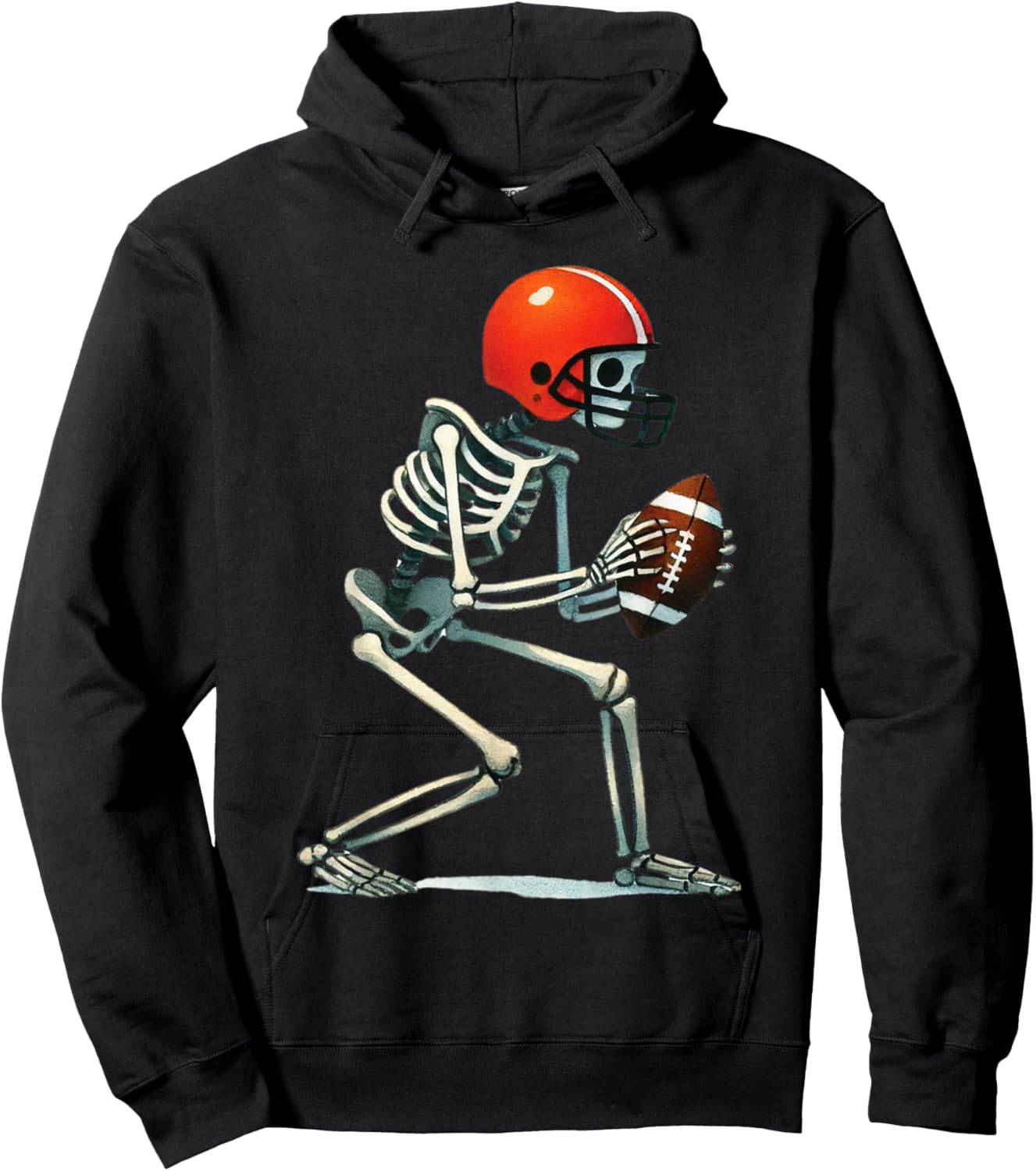 Skeleton Football Halloween Costume Funny Men Boys Kids Hoodie - Hoodie | Black