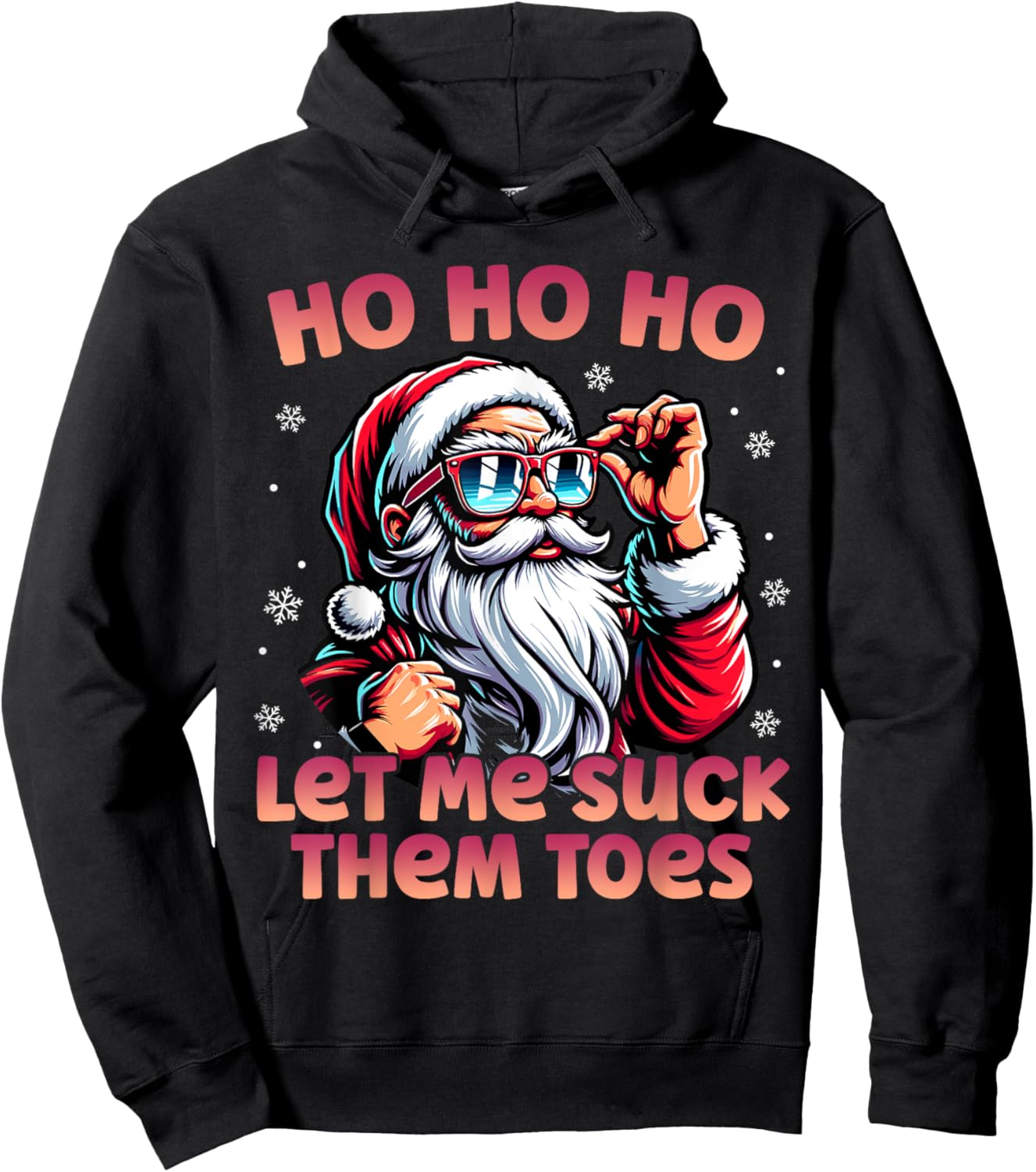 Ho Ho Ho Let Me Suck Them Toes Funny Santa Rizz Hoodie - Hoodie | Black