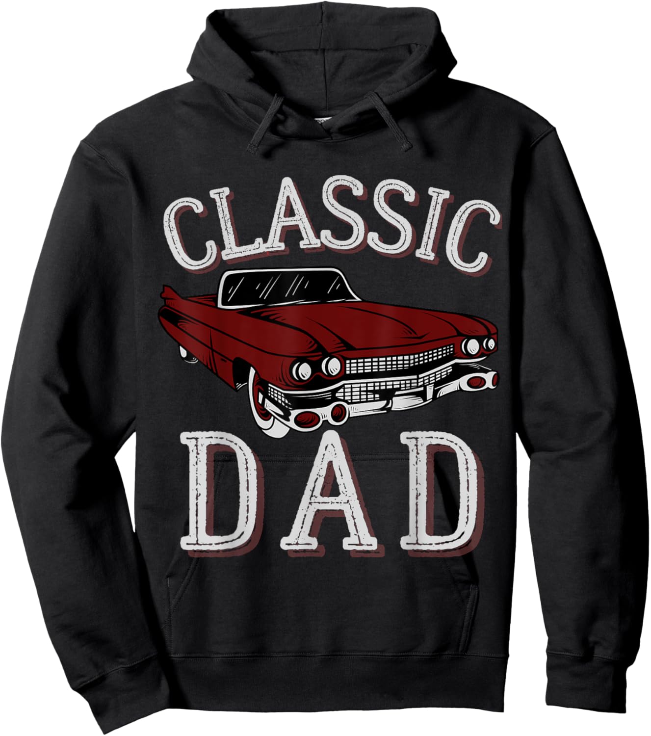Vintage Funny Dad Classic Car Graphic Father's Day Hoodie - Hoodie | Black