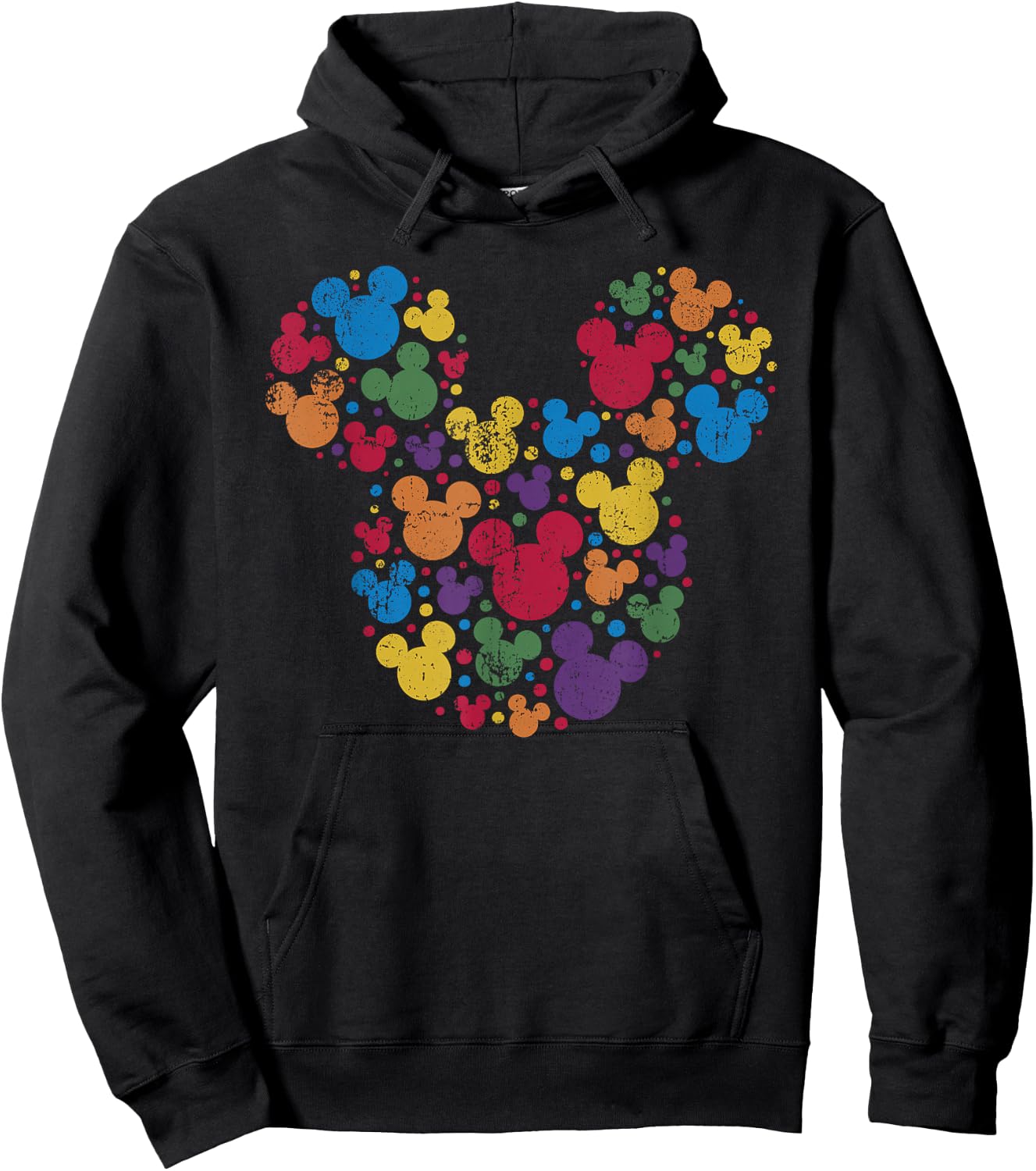 Disney Mickey Mouse Icon Retro Rainbow Small Hoodie - Hoodie | Black