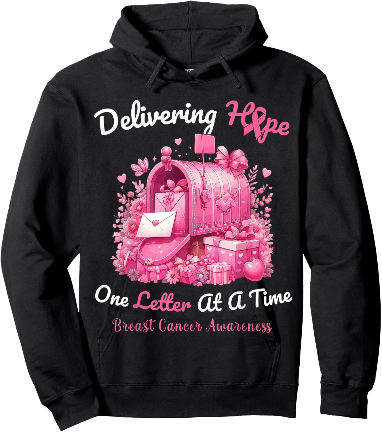 Postal Clerk Breast Cancer Awareness October We Wear Pink Hoodie - Hoodie | Black