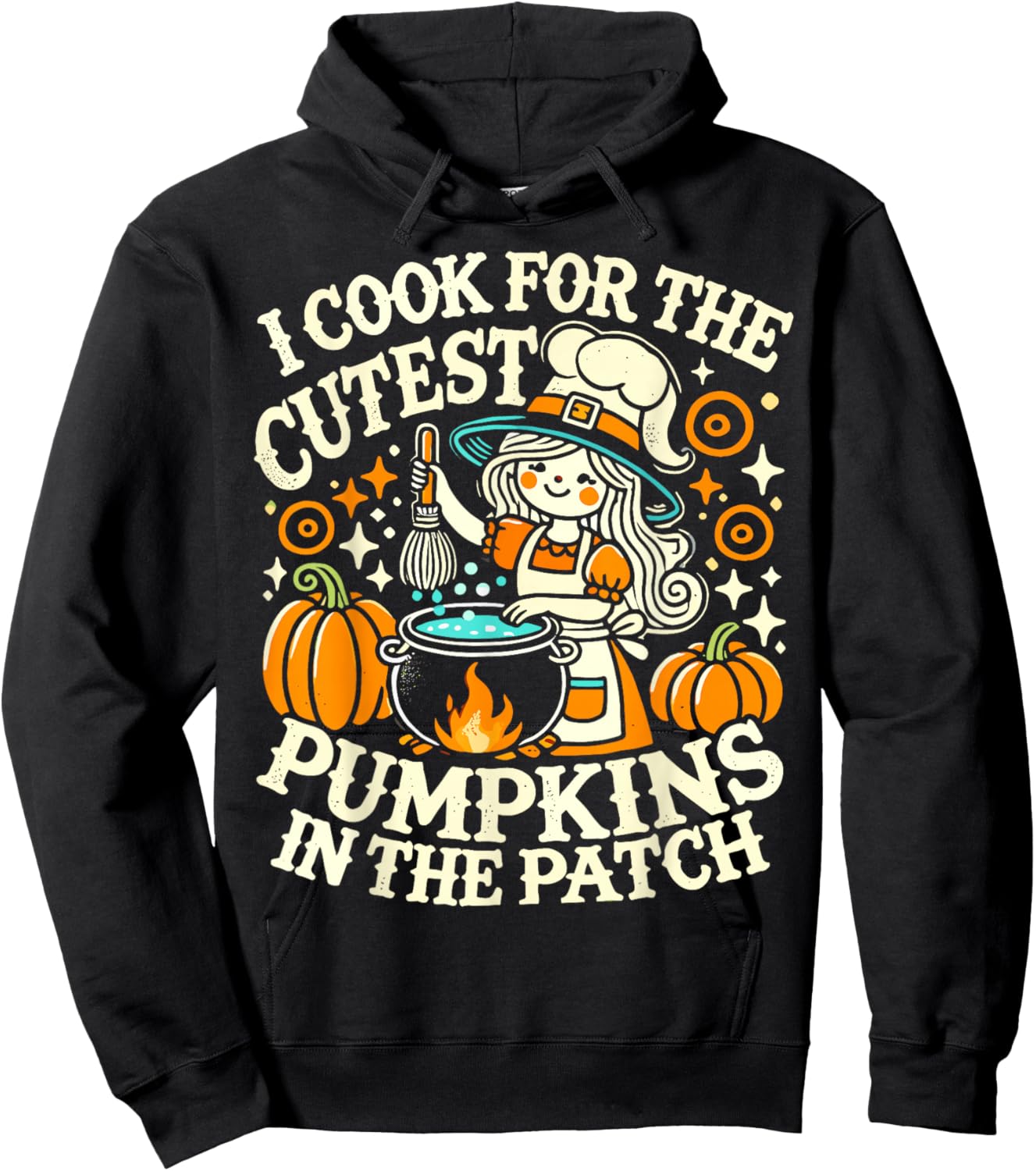 I Cook for The Cutest Pumpkins School Halloween Lunch Lady Hoodie - Hoodie | Black