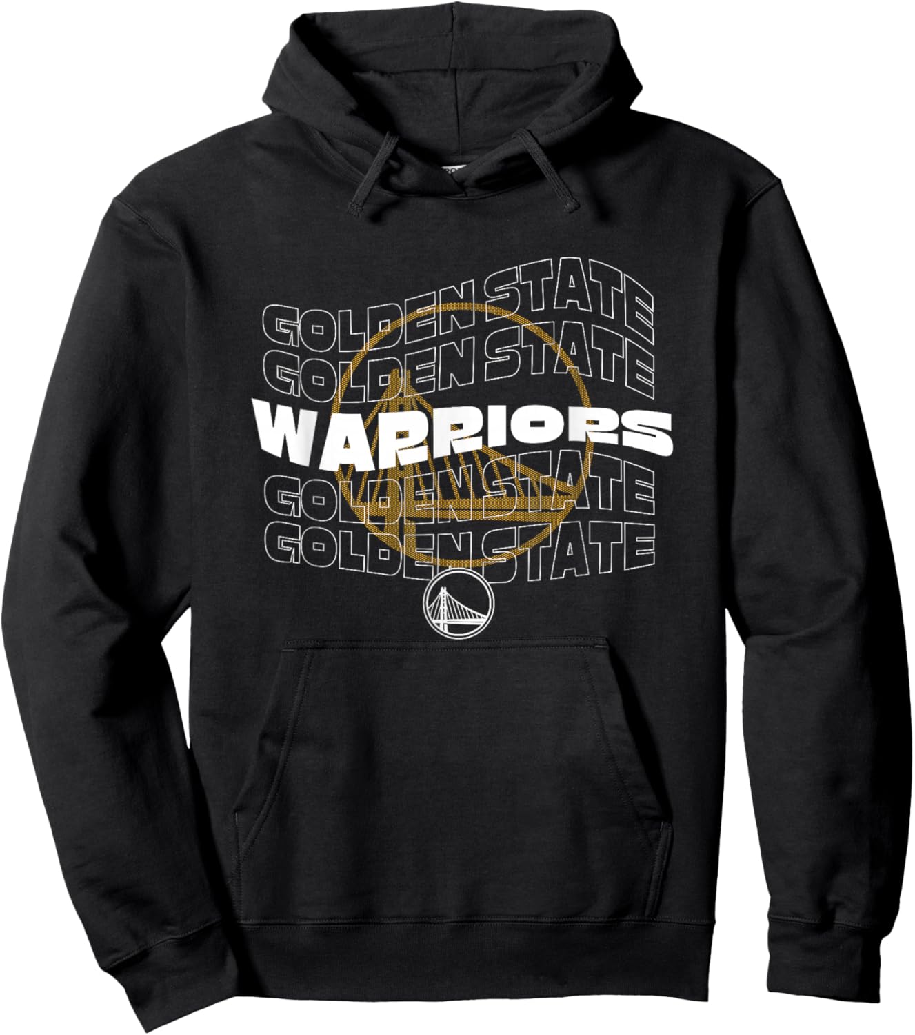 NBA Golden State Warriors Wave Outline Team Logo Hoodie - Hoodie | Black