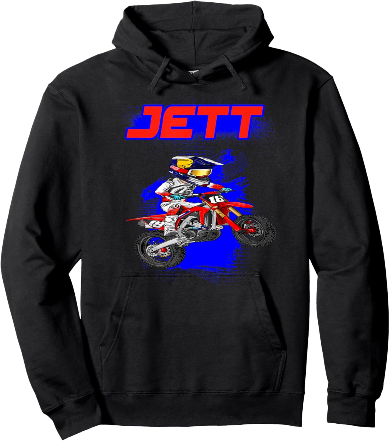 JL18-Official -Youth Black Modern Motocross Graphic Hoodie - Hoodie | Black