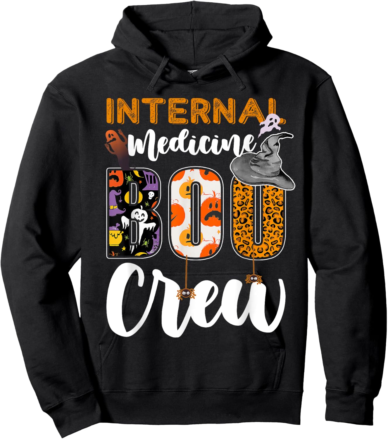 Internal Medicine Boo Crew Halloween Matching Internist Hoodie - Hoodie | Black