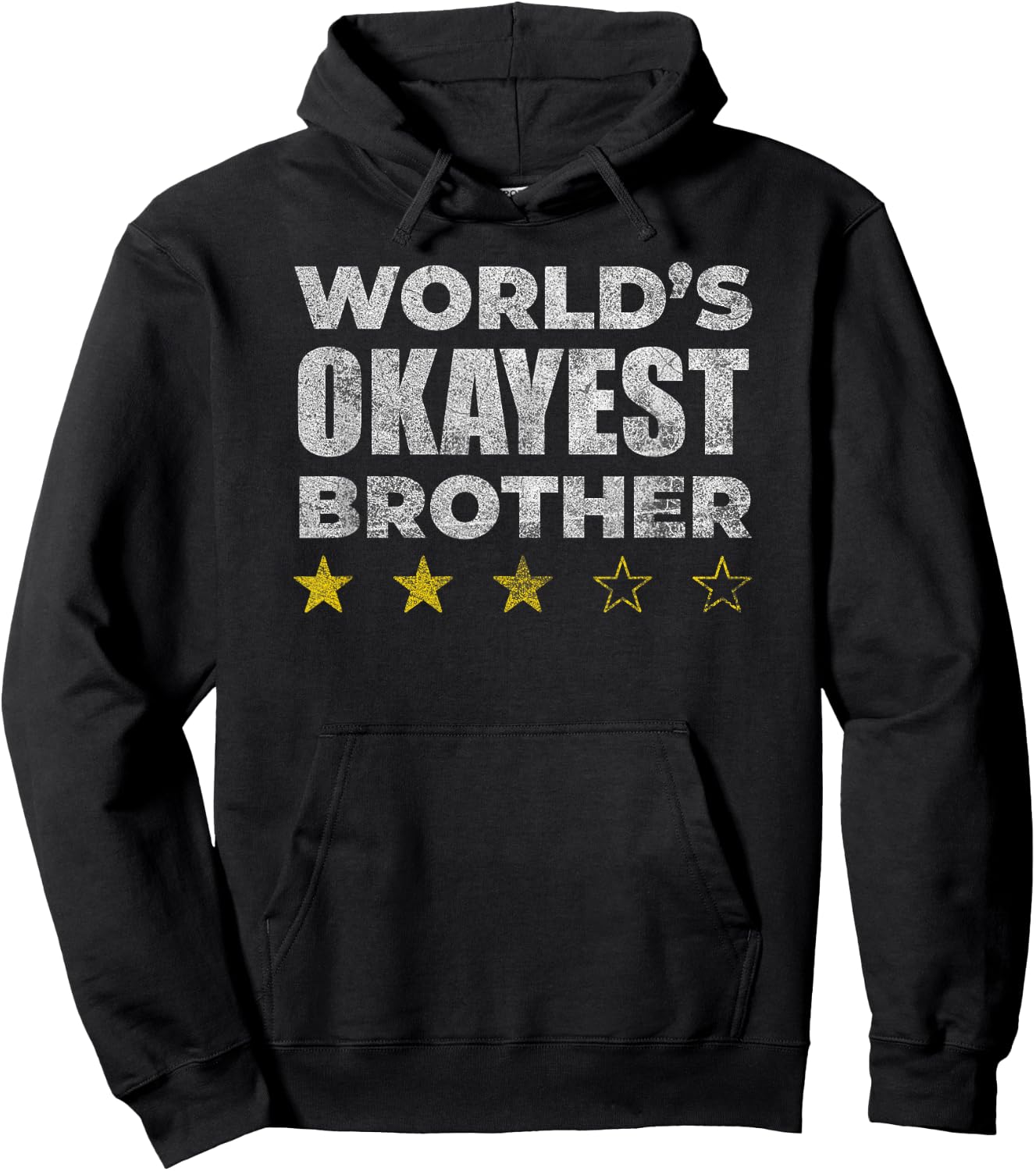 Funny Worlds Okayest Brother - Vintage Style Hoodie - Hoodie | Black