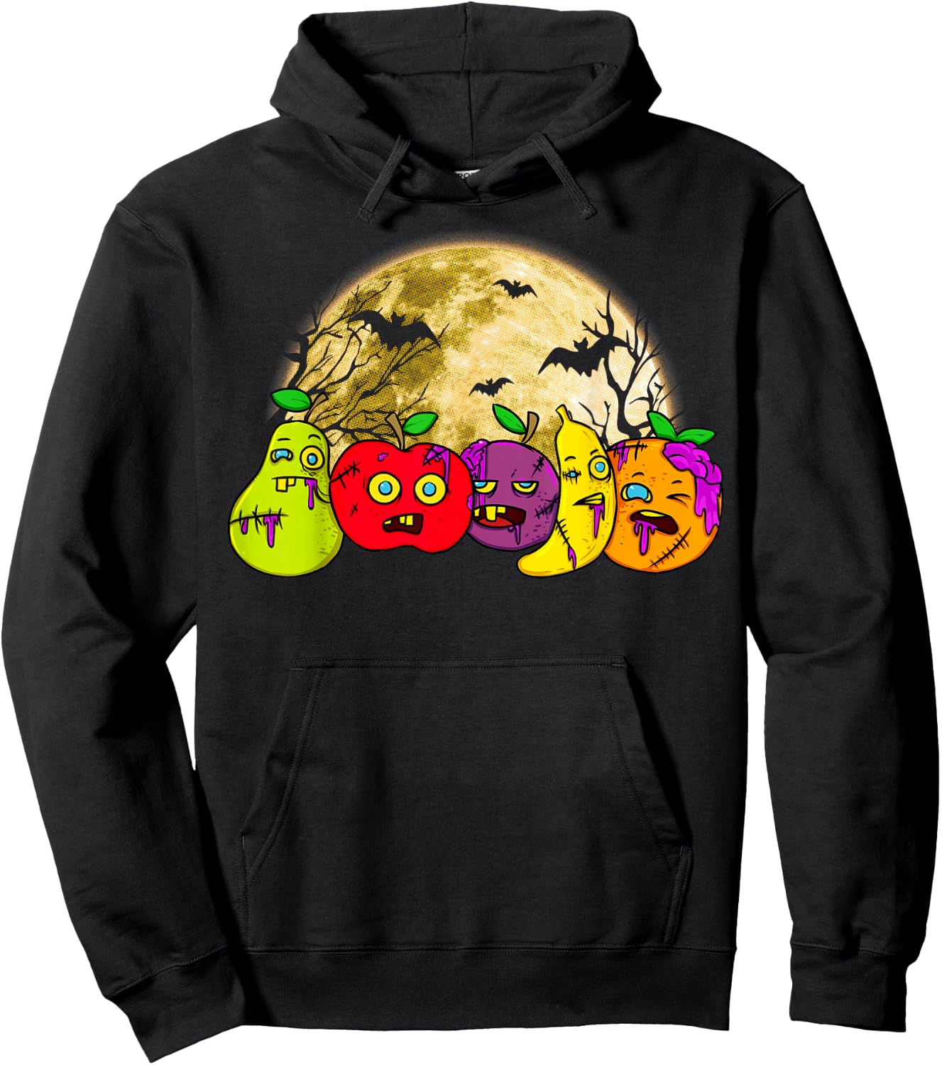 Halloween Scary Vegan Vegetarian Zombie Fruits Vegetable Hoodie - Hoodie | Black