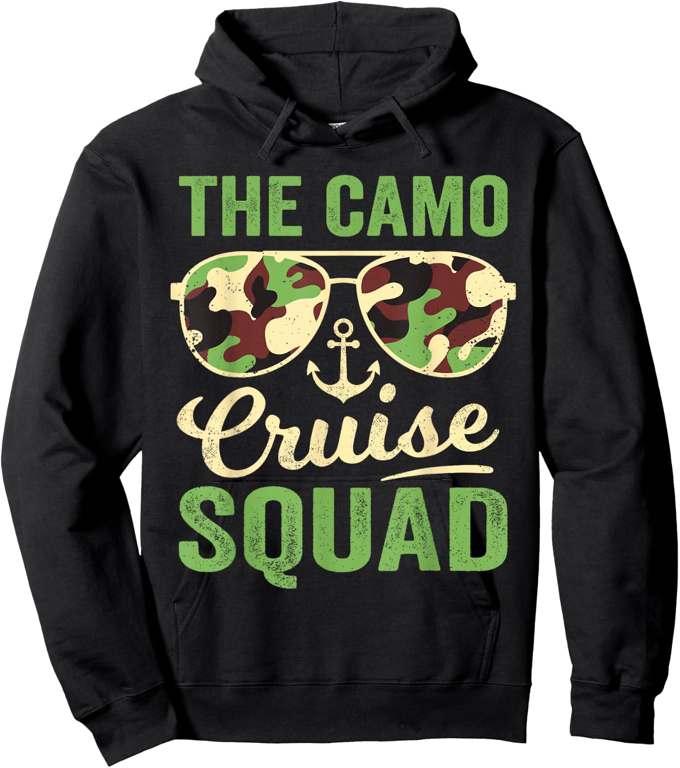 Camo Cruise Squad 2025 Retro Vintage Family Matching Camo Hoodie - Hoodie | Black