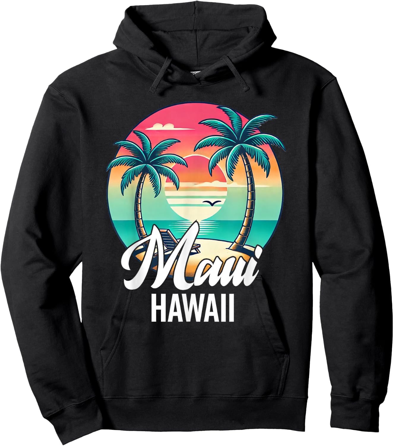 Maui Hawaii Souvenir Vacation Hawaiian Men Women Reminder Hoodie - Hoodie | Black