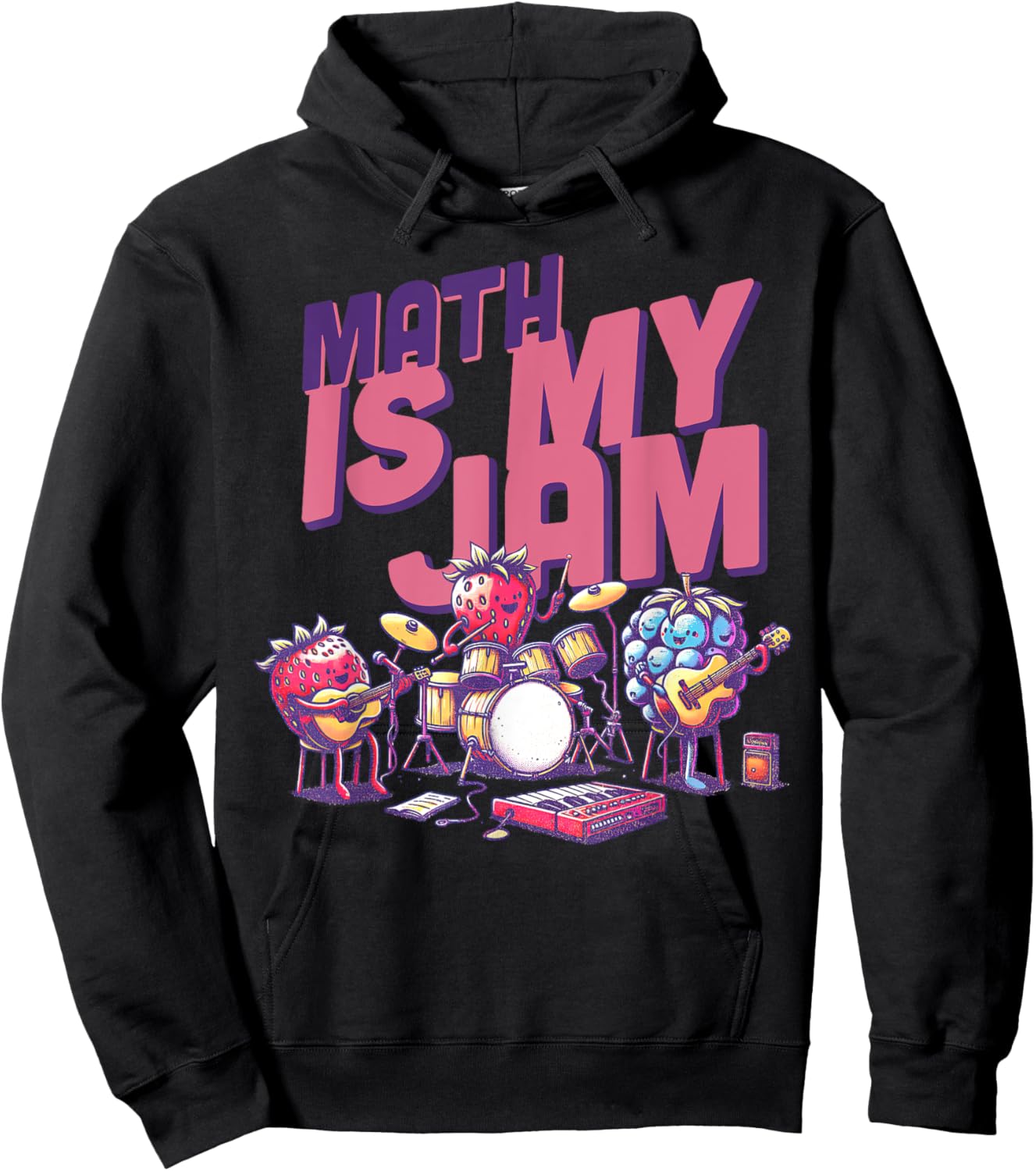 Math Is My Jam And I'm Here To Spread It Funny Math Teacher Hoodie - Hoodie | Black
