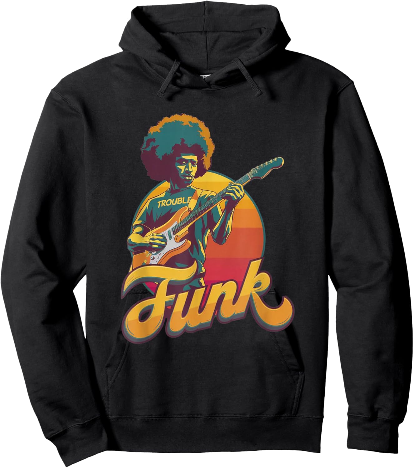 70s Retro Funk Afro Band Guitarist - Jazz Funk & Soul Hoodie - Hoodie | Black