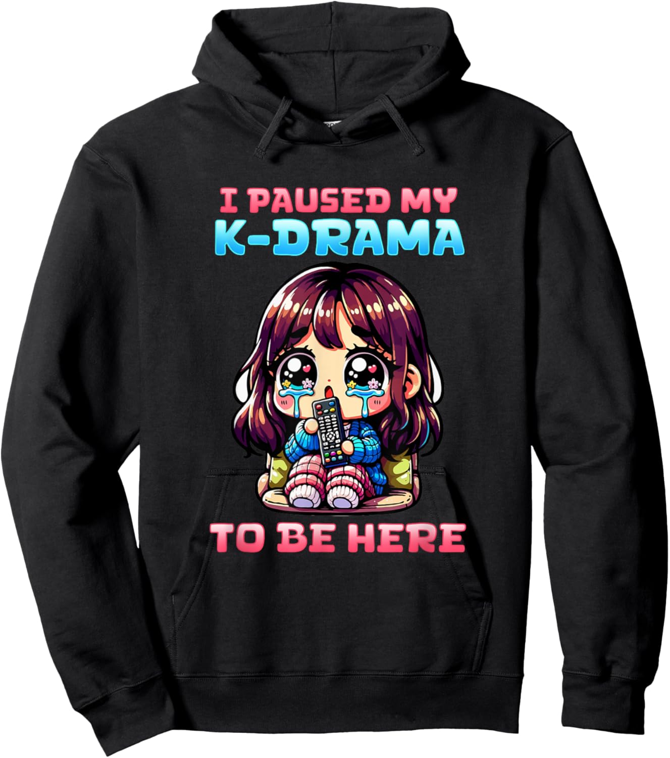 I Paused My K-Drama To Be Here I Finger Heart I Korean Music Hoodie - Hoodie | Black
