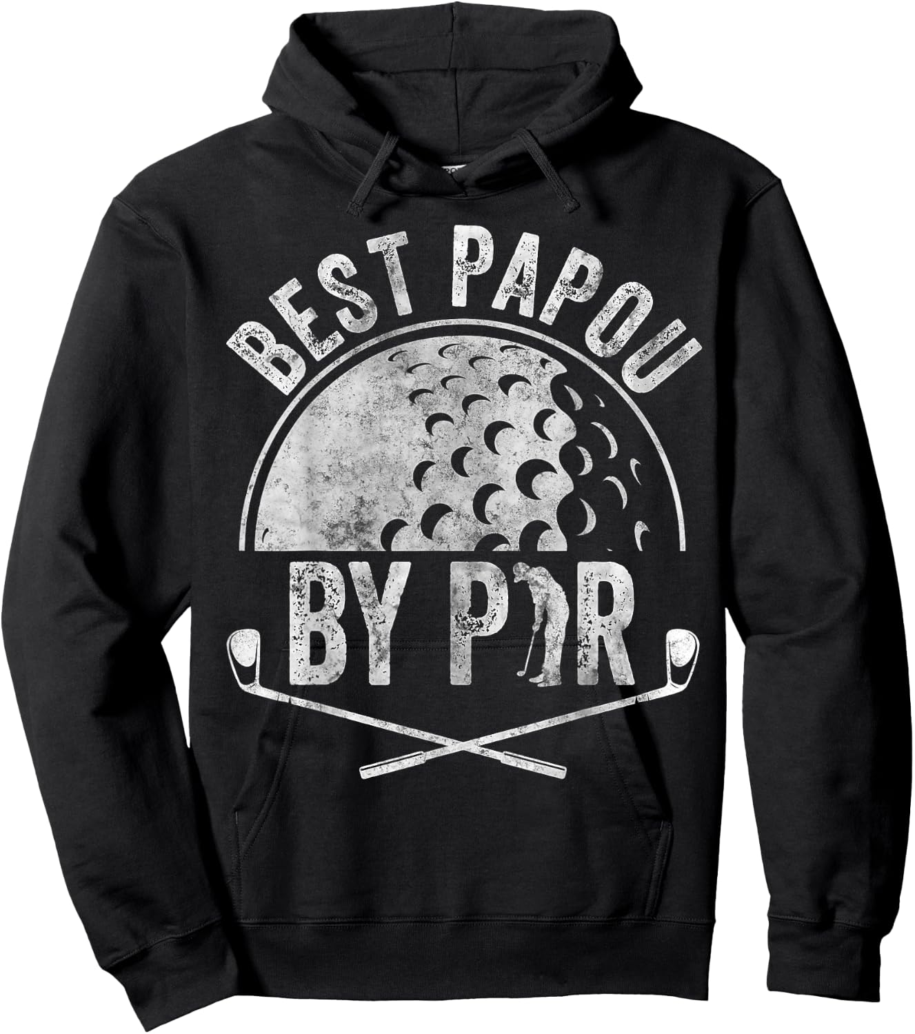 Best Papou By Par Shirt Golf Lover Sports Gift Golf Golfer Hoodie - Hoodie | Black