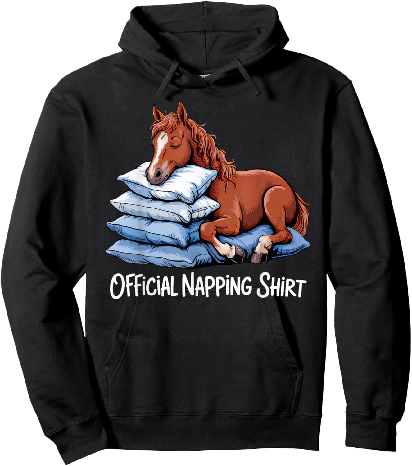 Funny Horse Sleeping Horse Lover Official Napping Cute Hoodie - Hoodie | Black