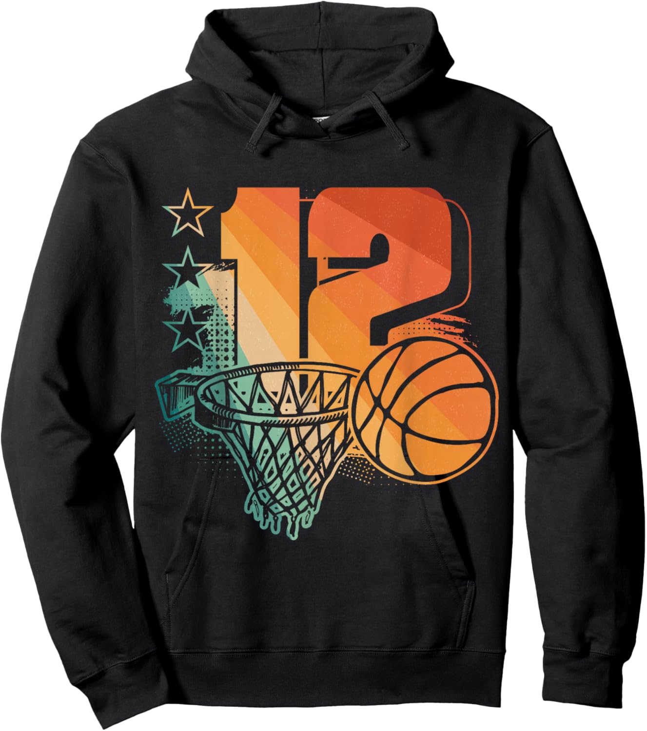 12th Birthday Boy Basketball Player Basketball 12 Years Old Hoodie - Hoodie | Black
