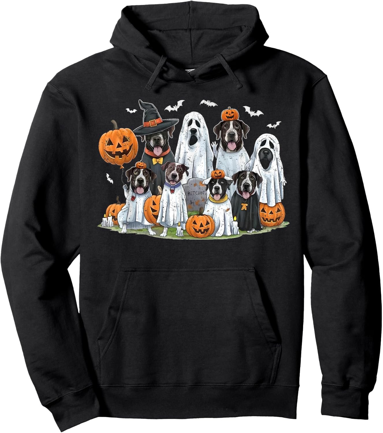Dog Ghost Cute Dogs Dressed As Ghosts Funny Halloween Gifts Hoodie - Hoodie | Black