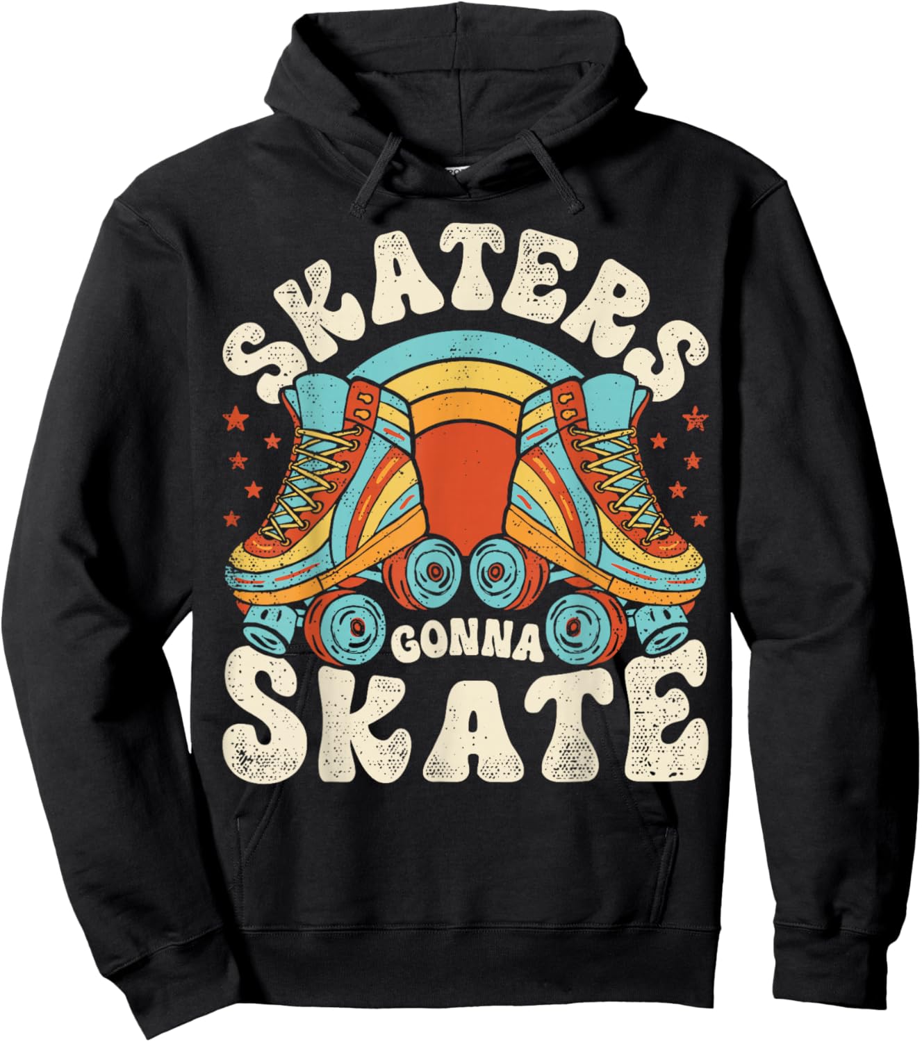 Roller Skating Funny Skaters Gonna Skate Retro 70s 80s Girls Hoodie - Hoodie | Black